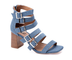 Buckle Down Denim Heel