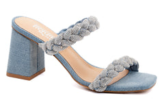 French Kiss Blue Denim Heel