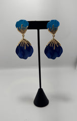 Multi Blue Petal Earring