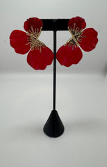 Oversize Red Petal Earring