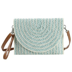 Teal Straw Clutch