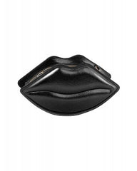 Black Lip Cross Body Purse
