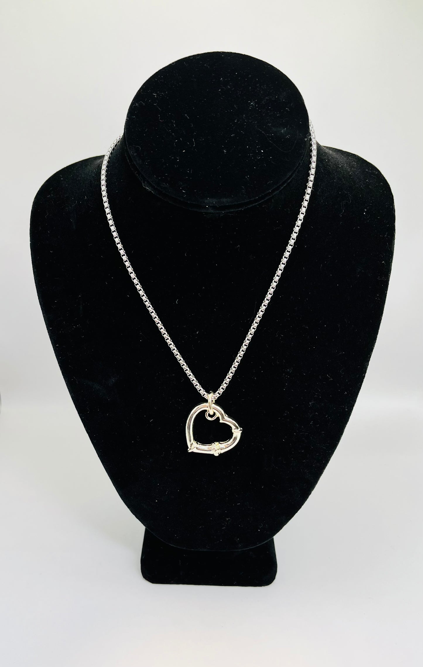 Mix Metal Heart Pendent Necklace