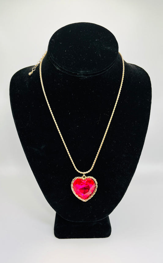 Gold Necklace with Heart Pendant