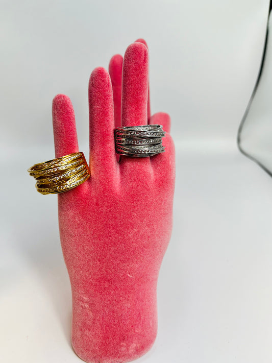 Glam Tripple Ring Silver or Gold