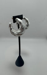 Twisted Matted Silver Hoops